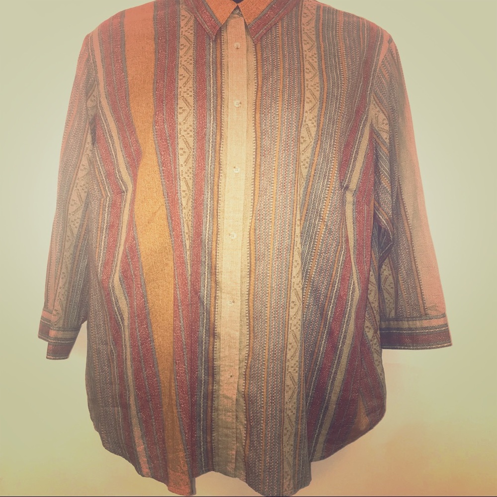 Ralph Lauren 3x blouse multi color tissue weight